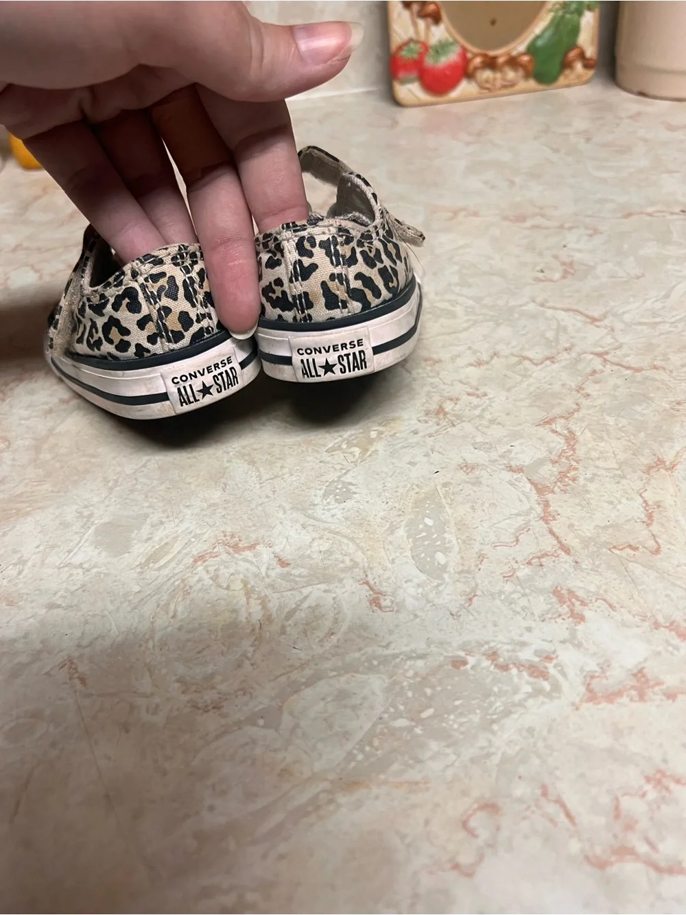 Converse Kids Leopard-Print Low-Top Sneakers - White/Black/Tan
